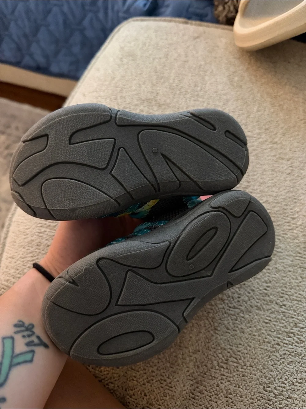 OshKosh B'gosh Teal, Yellow & Gray Kids' Hook-and-Loop Sneakers